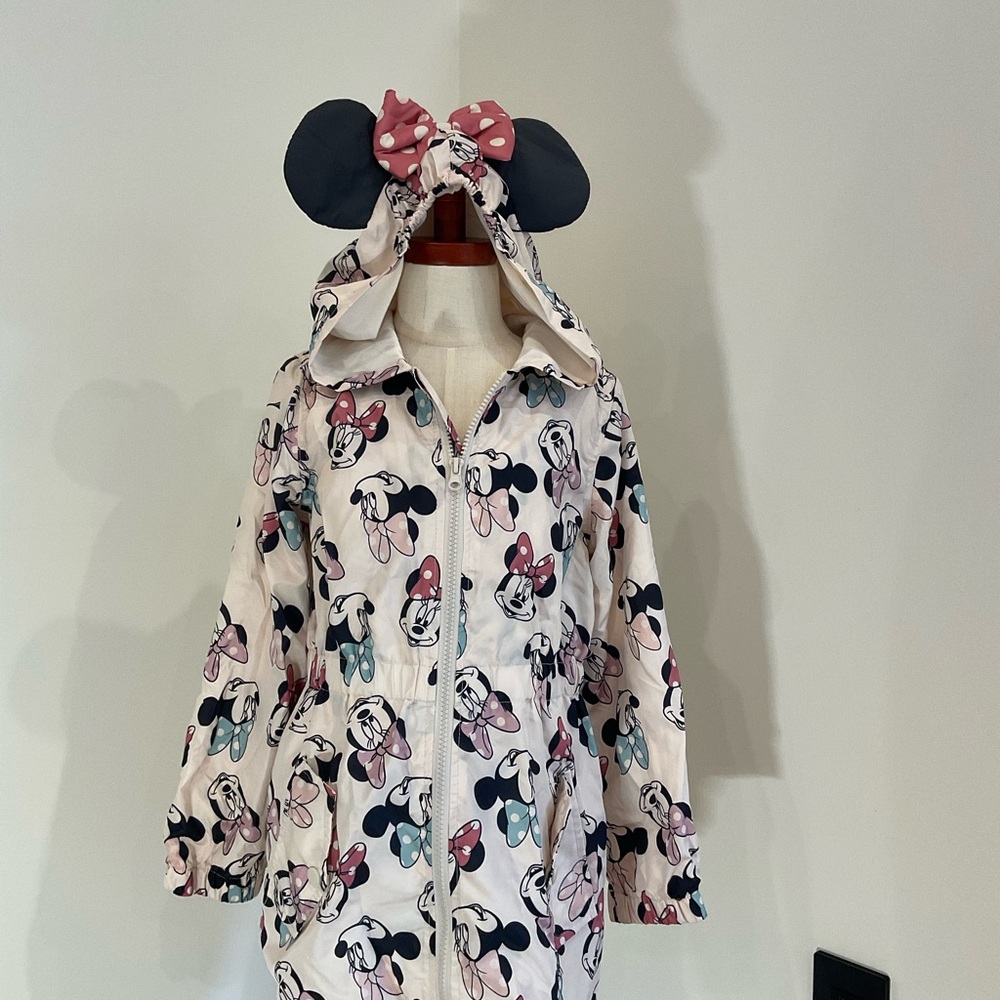 Disney Minnie Mouse Raincoat with Pink and Black Accents